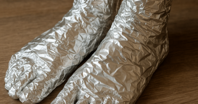 enveloppez vos pieds dans du papier aluminium