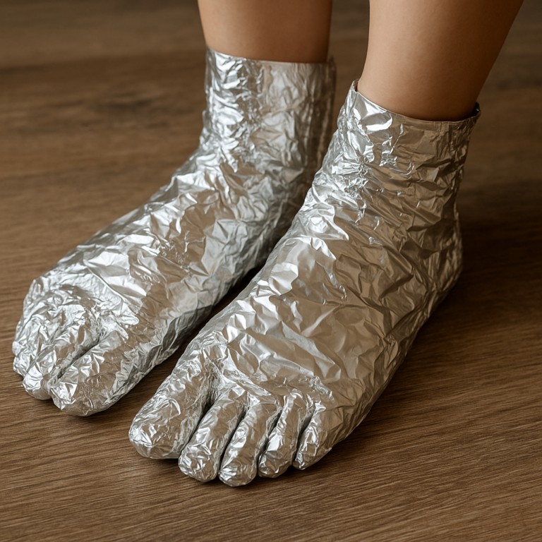 enveloppez vos pieds dans du papier aluminium