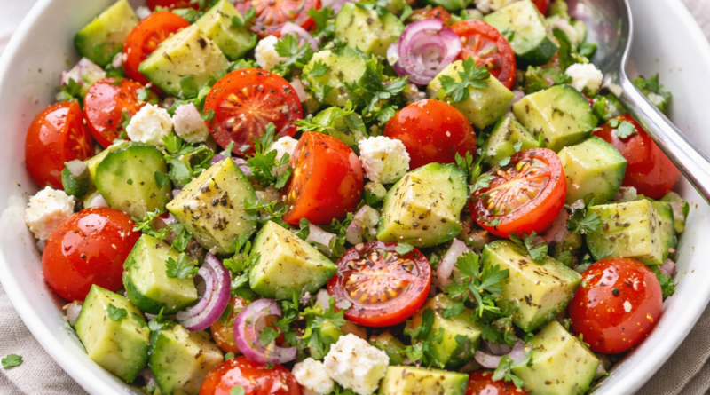 Salade méditerranéenne colorée et fraîche