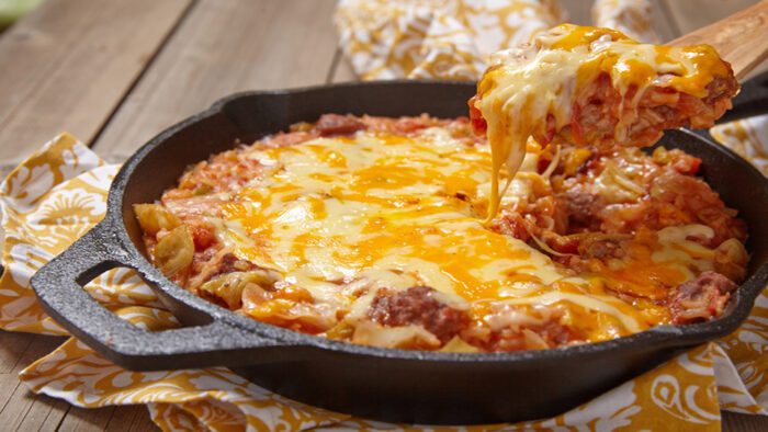 cabbage casserole with beef and cheese