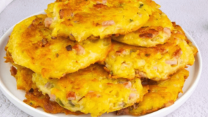 Beignets de pommes de terre et jambon