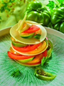 #Recette : #Carpaccio de tomates anciennes au #Beaufort