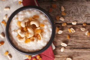 #Recette de #riz au lait de coco raisins et noix de cajou