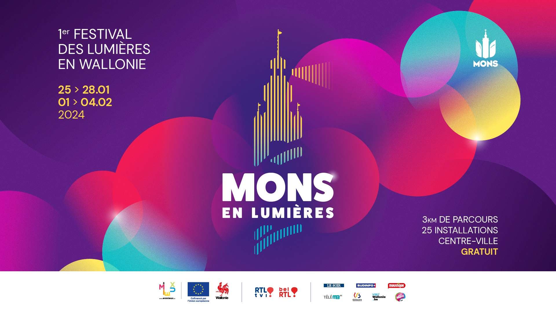 « Mons en lumière » est le 1er festival de lumières en Wallonie
