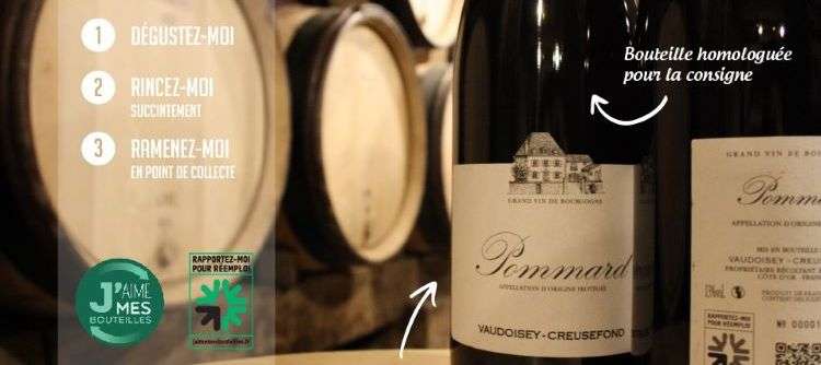 100 % des bouteilles du domaine Vaudoisey-Creusefond faites en Bourgogne sont désormais réutilisables