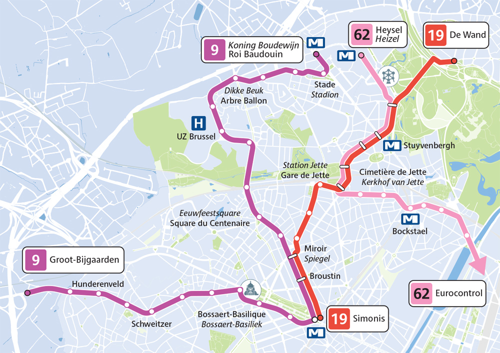 Nouveaux itinéraires pour les trams 9, 19 et 62 dès le samedi 6 juillet 2024
