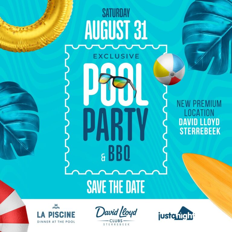 International Party at the Pool ❂ La Piscine : Apéro -Pool – BBQ & Party ❂ David Lloyd Sterrebeek | Free entrance