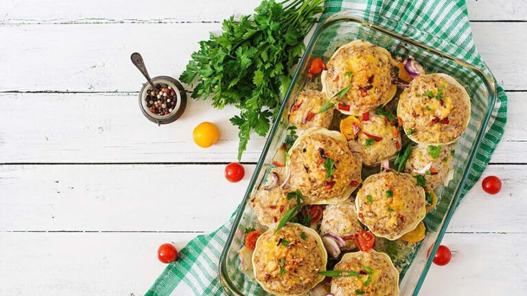 #Recette : #Courgettes farcies à la viande et au riz