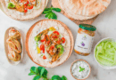 #Recette #libanaise : Une pita, aubergines farcies et fleurs de courgettes
