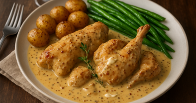 Lapin à la Moutarde Ancienne & Vin Blanc