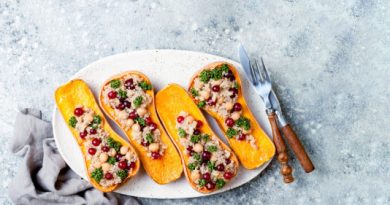 Une recette pour un très bon repas végétarien : Courge butternut farcie