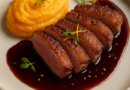 Magret de Canard Rôti, Jus au Porto & Purée de Patates Douces à la Vanille