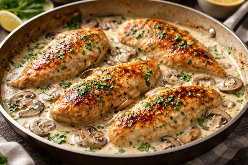 Poulet crémeux et savoureux