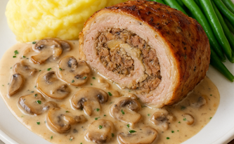 Rôti Rolof façon Grand Chef, sauce crémeuse aux champignons