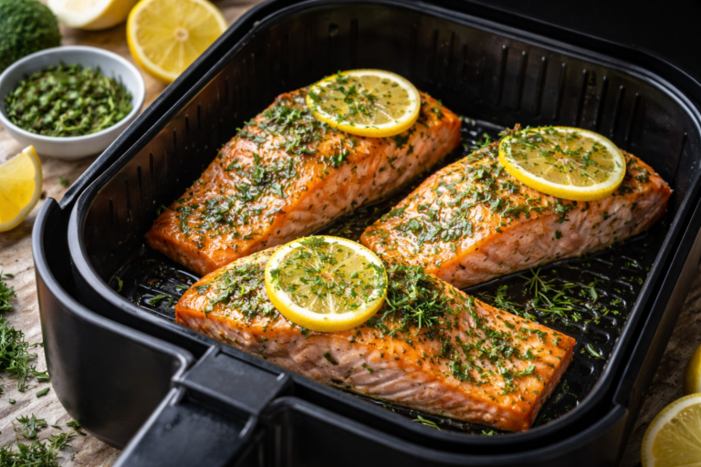 Saumon fondant à l’Airfryer au citron et herbes fraîches
