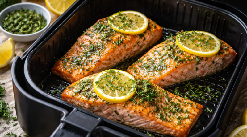 Saumon fondant à l’Airfryer au citron et herbes fraîches
