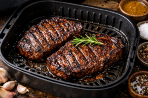Steaks marinées dans panier à air fryer