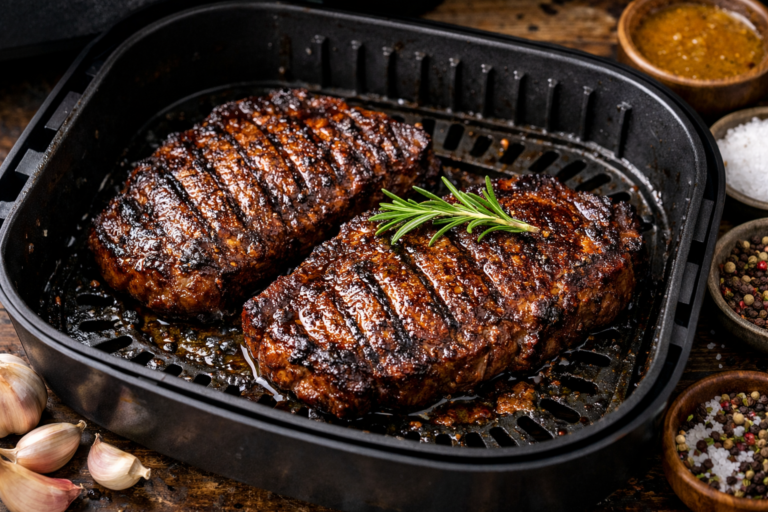 Steaks marinées dans panier à air fryer