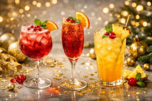 Trio de cocktails sans alcool pour un réveillon magique