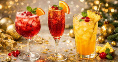 Trio de cocktails sans alcool pour un réveillon magique