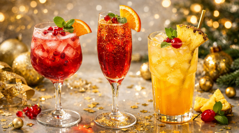 Trio de cocktails sans alcool pour un réveillon magique