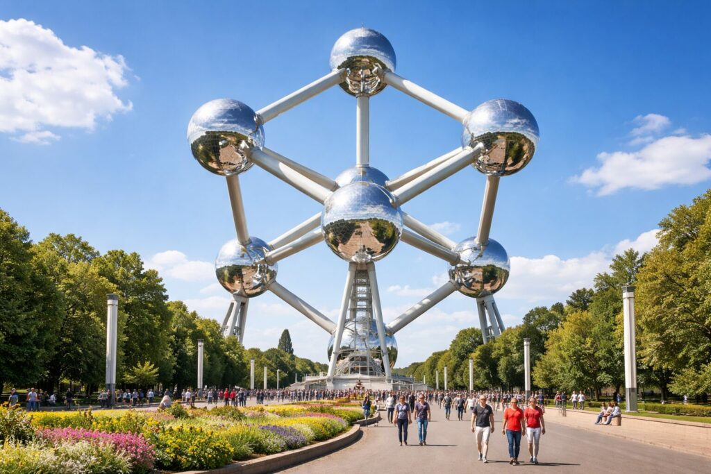 Atomium sous le soleil de Bruxelles