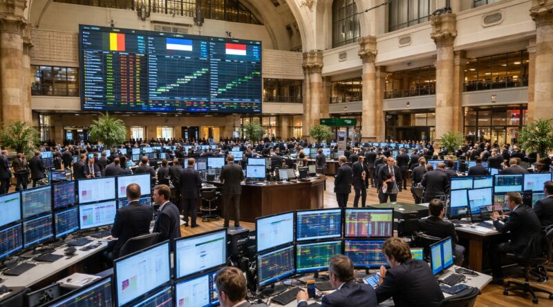 Bourse de Bruxelles en pleine activite
