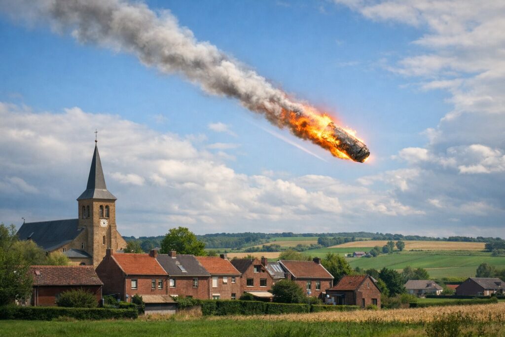 Debris spatial embrasant le ciel belge
