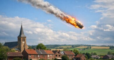 Debris spatial embrasant le ciel belge