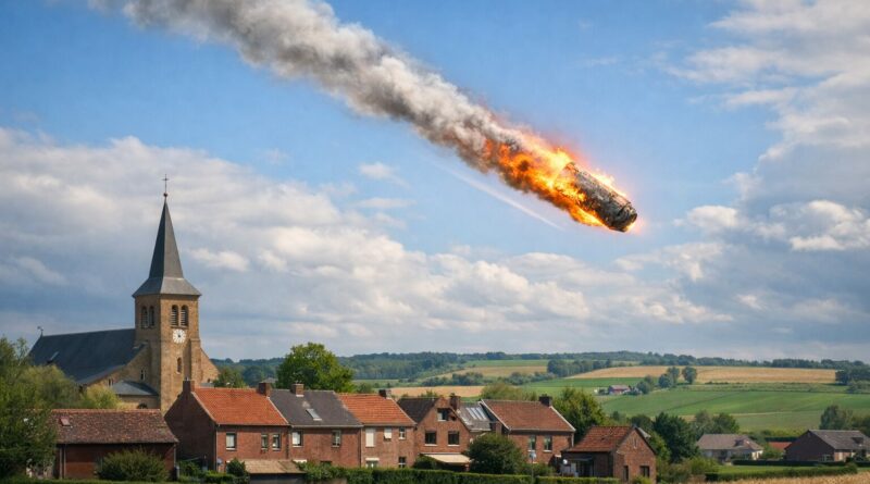 Debris spatial embrasant le ciel belge