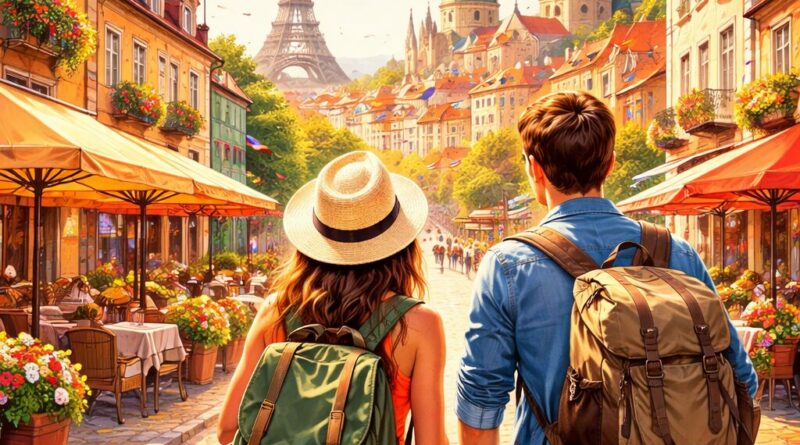 Exploration ensoleillée dans une ville européenne