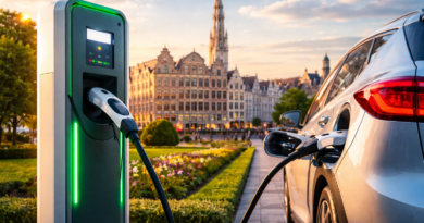 Recharge électrique au coucher du soleil