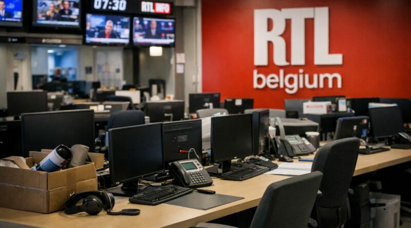 Salle de redaction vide chez RTL Belgique