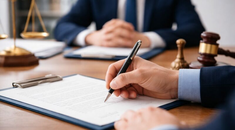 Signature en cours chez le notaire