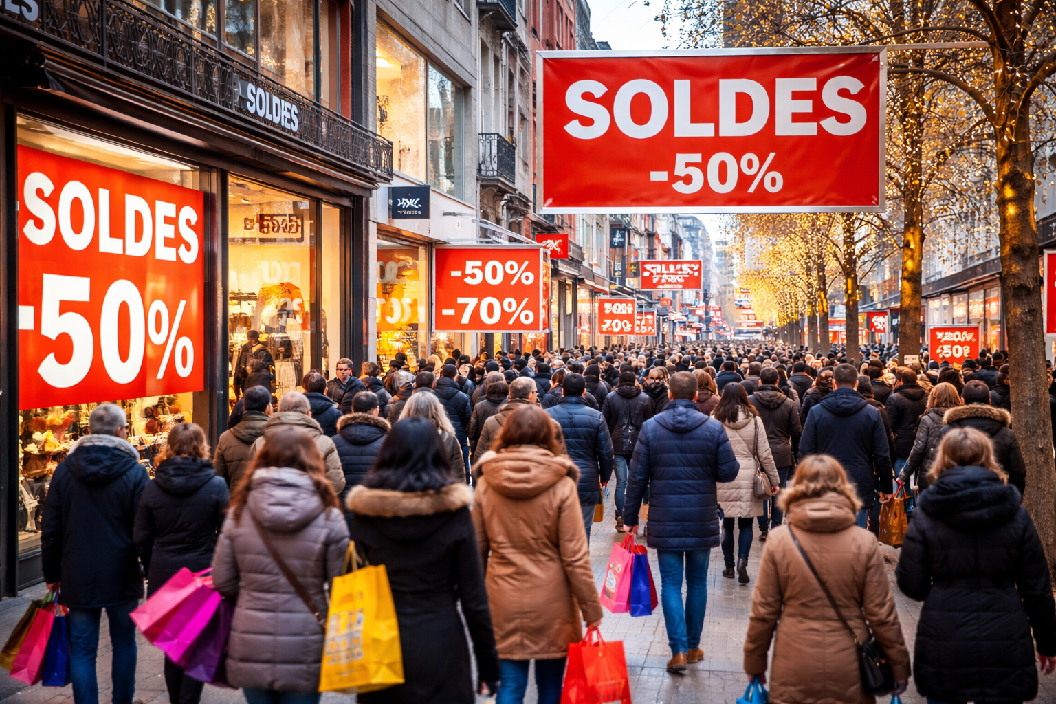 Soldes d'hiver animées en Belgique