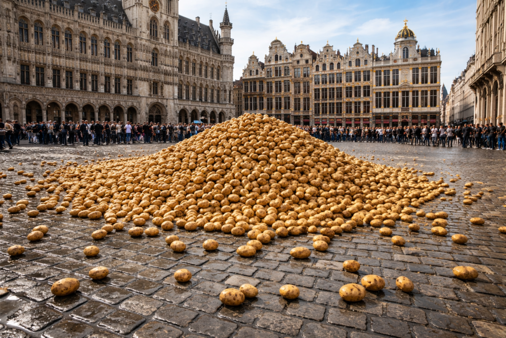 Tas de pommes de terre a Bruxelles