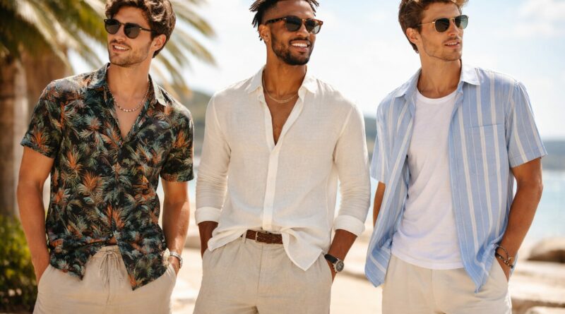 Trois amis styles a la plage