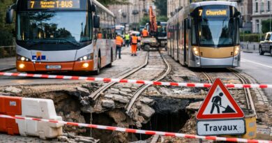 Affaissement de route a Uccle