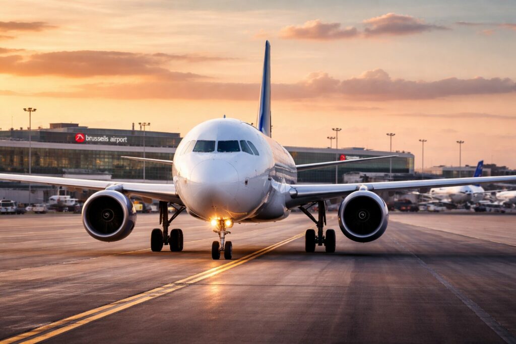 Avion a Bruxelles sous lheure doree