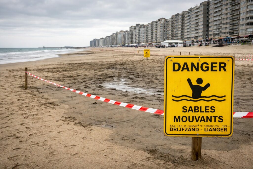 Danger de sables mouvants a Ostende