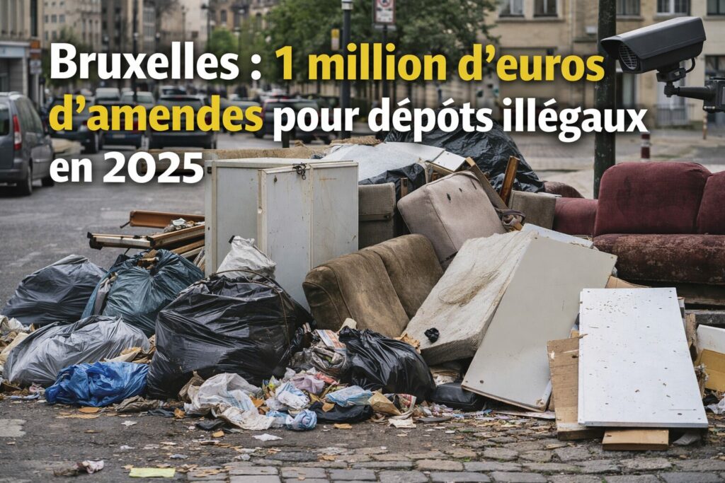 Depot illegal sur un trottoir bruxellois