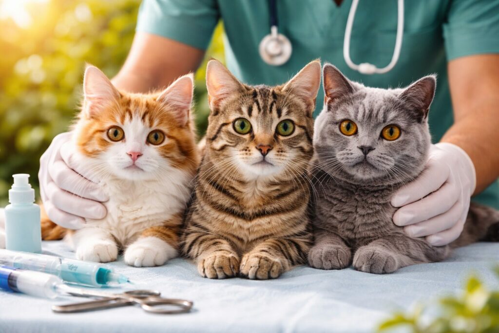 Examen veterinaire en plein air