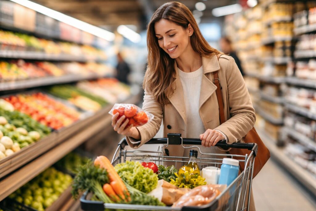 Faire des courses avec le sourire