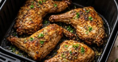 Lapin roti dans la friteuse a air