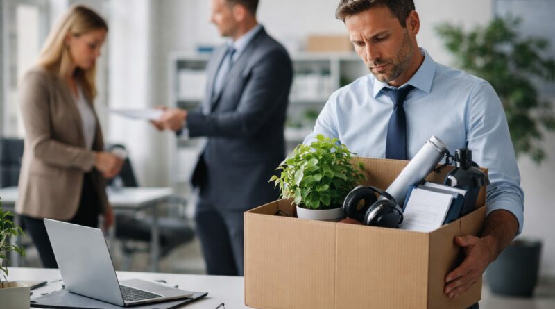 Licenciement dans un bureau moderne