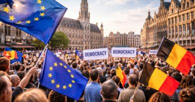 Manifestation pour la democratie a Bruxelles