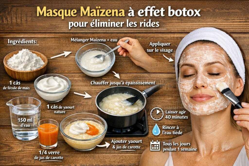 Comment faire le Masque Maizena à effet botox pour éliminer les rides en rien de temps
