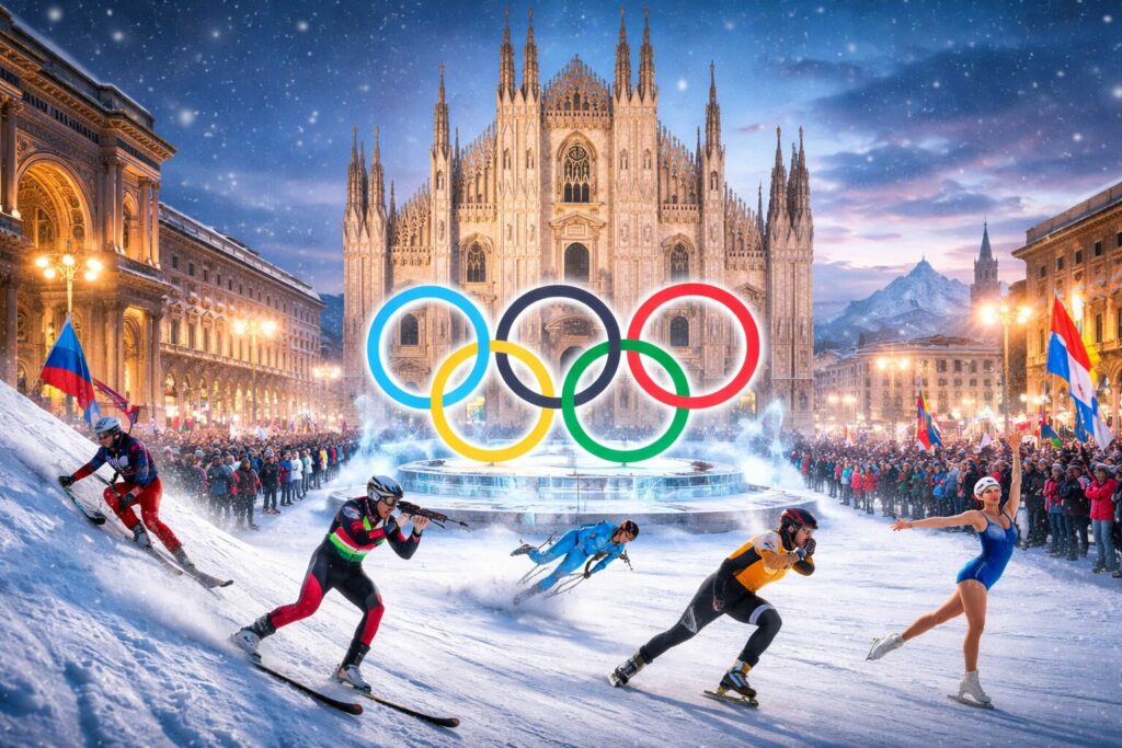 Milan sous les anneaux olympiques