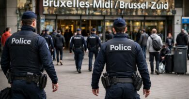 Patrouille de police a Bruxelles Midi