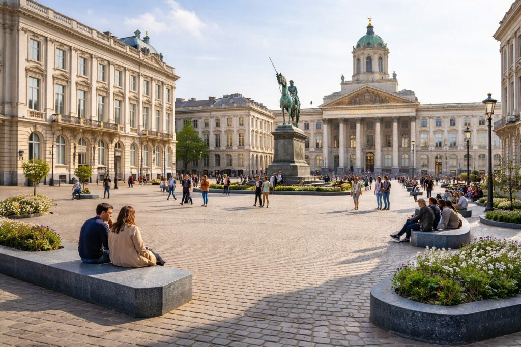 Place Royale sous le soleil de Bruxelles